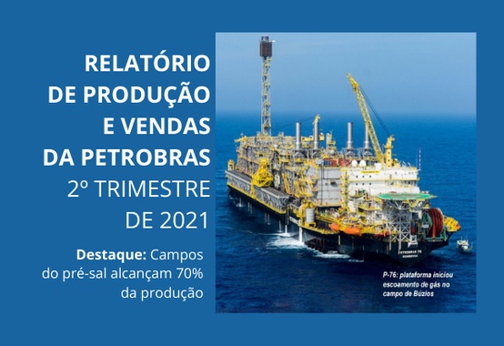 No seu relatório dos resultados operacionais do 2T de 2021, pré-sal aparece com 70% da produção da Petrobras No seu relatório dos resultados operacionais do 2T de 2021, pré-sal aparece com 70% da produção da Petrobras